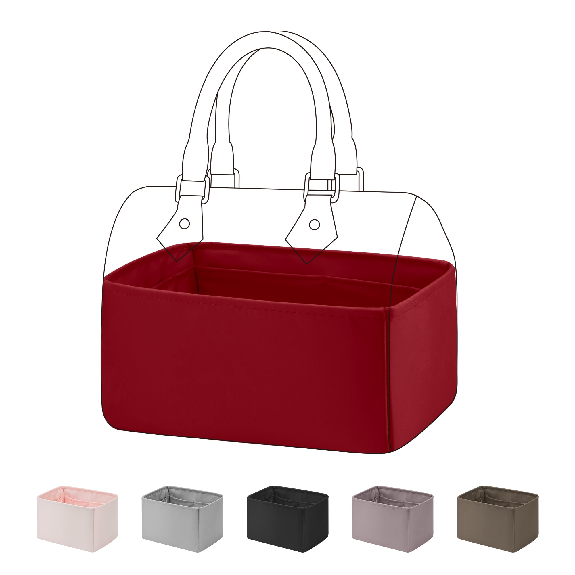 XYJG Interno Borsa Organizer in Seta per Borsa Speedy Nano/20/25/30/35/45, Organizer per Organizzatore di Lusso, Mantieni La Forma Fella Borsa, Leggero (Rouge Moyen, Speedy 25 XYJG Interno Borsa Organizer in Seta per Borsa Speedy Nano/20/25/30/35/45, Organizer per Organizzatore di Lusso, Mantieni La Forma Fella Borsa, Leggero (Rouge Moyen, Speedy 25