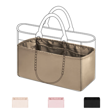 DGAZ Purse Organizer Insert for Chanel Deauville Canvas Bags,Silk Bag Organizer,Luxury Handbag & Tote Shaper