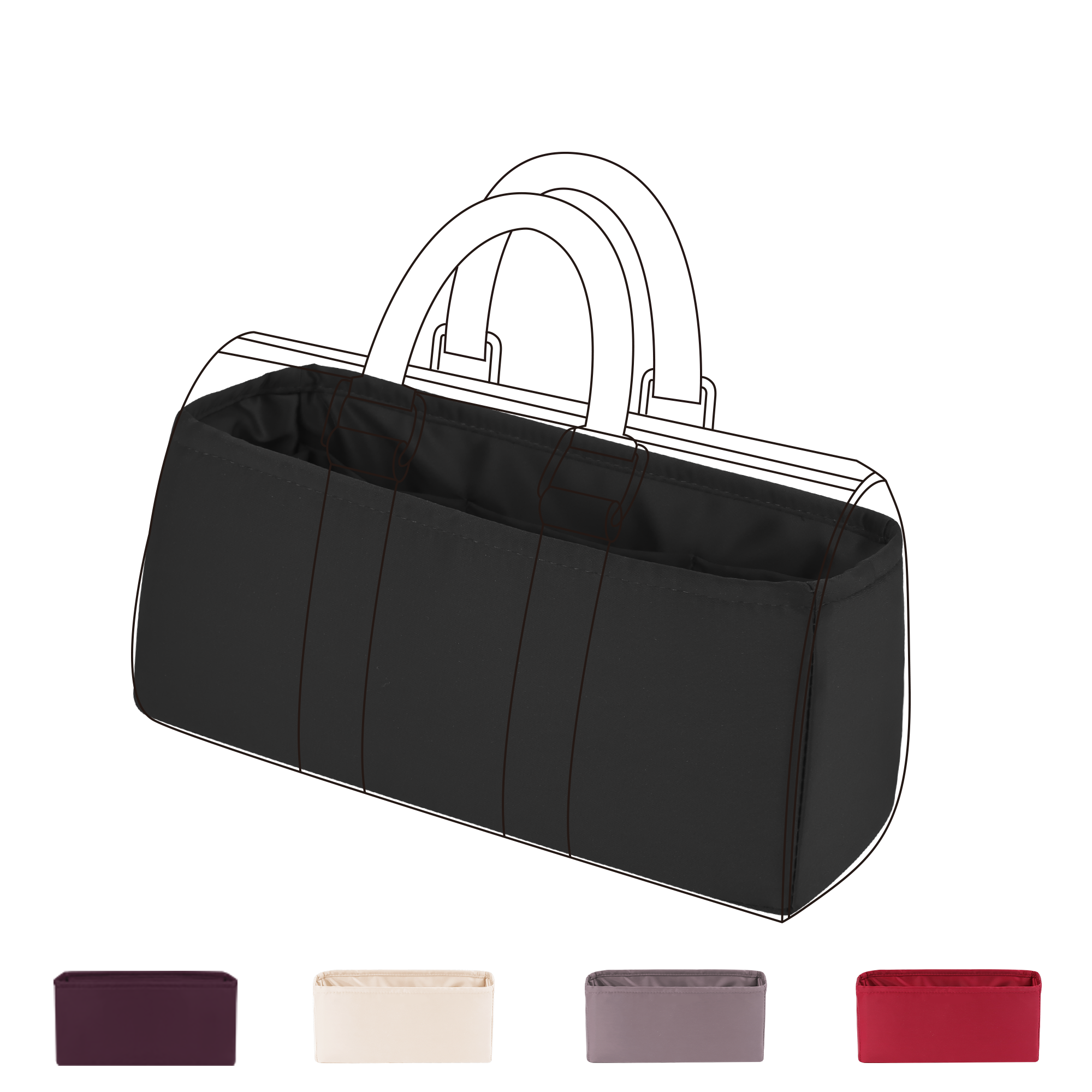 DGAZ Purse Organizer Insert Fits LV Keepall Bags，Silk Bag
