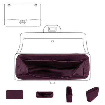 DGAZ Silky Purse Organizer Insert for Chanel 2.55 Bags, Luxury Handbag & Tote Organizer, Simplicity bag organizer