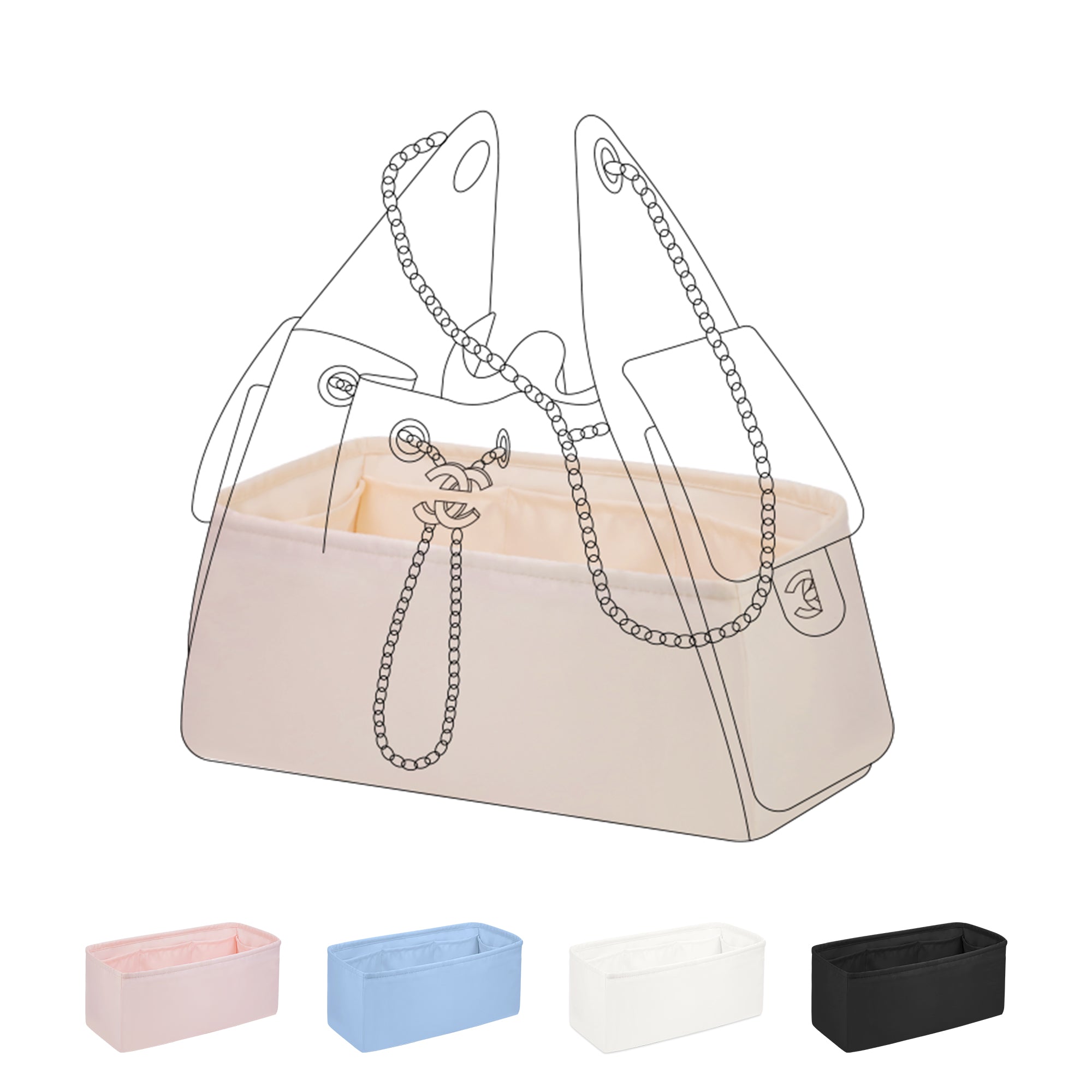 DGAZ Purse Organizer Insert for Chanel 25 Handbags,Silk Bag