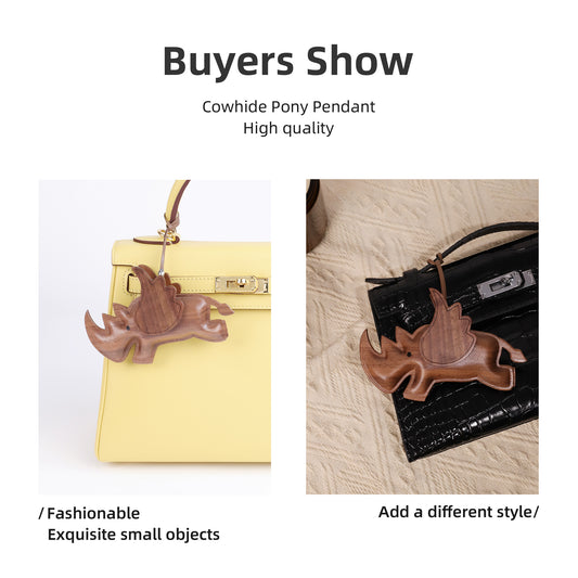DGAZ Wooden Flying Cow Bag Charm for Luxury Handbag
