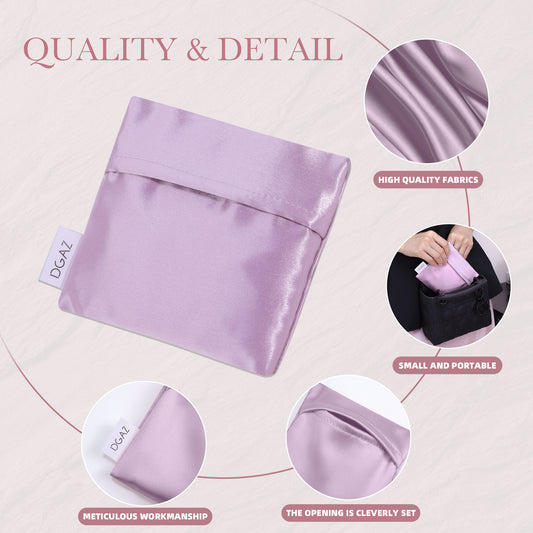 DGAZ Silk Sanitary Napkin Storage Bag, Period Bag for Teen Aged Girls, Portable Period Bag for Panty Liners/Menstrual Cup/Small Tampons,Mini Makeup Bag for Purse
