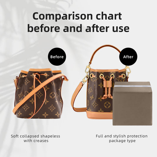 DGAZ Bag Pillow Shaper Insert for LV Nano Noe Bags, Silky Pillow Shaper for Luxury Handbags