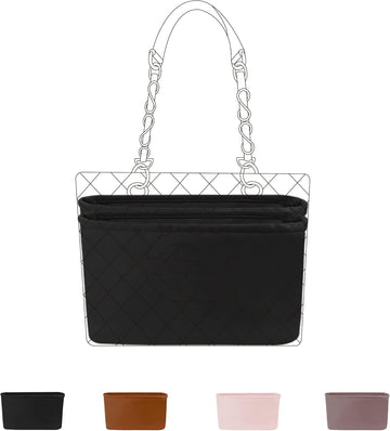 DGAZ Purse Organizer Insert for Chanel GST/PST Bags,Silk Bag Organizer,Luxury Handbag & Tote Shaper