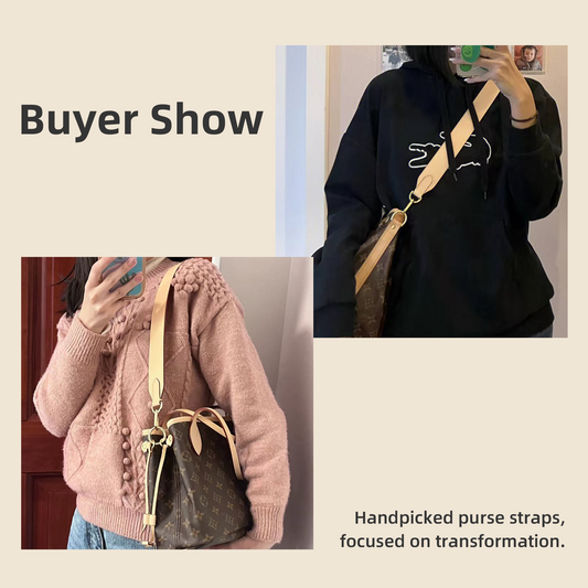 DGAZ Vachetta Leather Crossbody Strap for LV Neverfull Bag with Gift Box, Handmade DIY Purse Strap