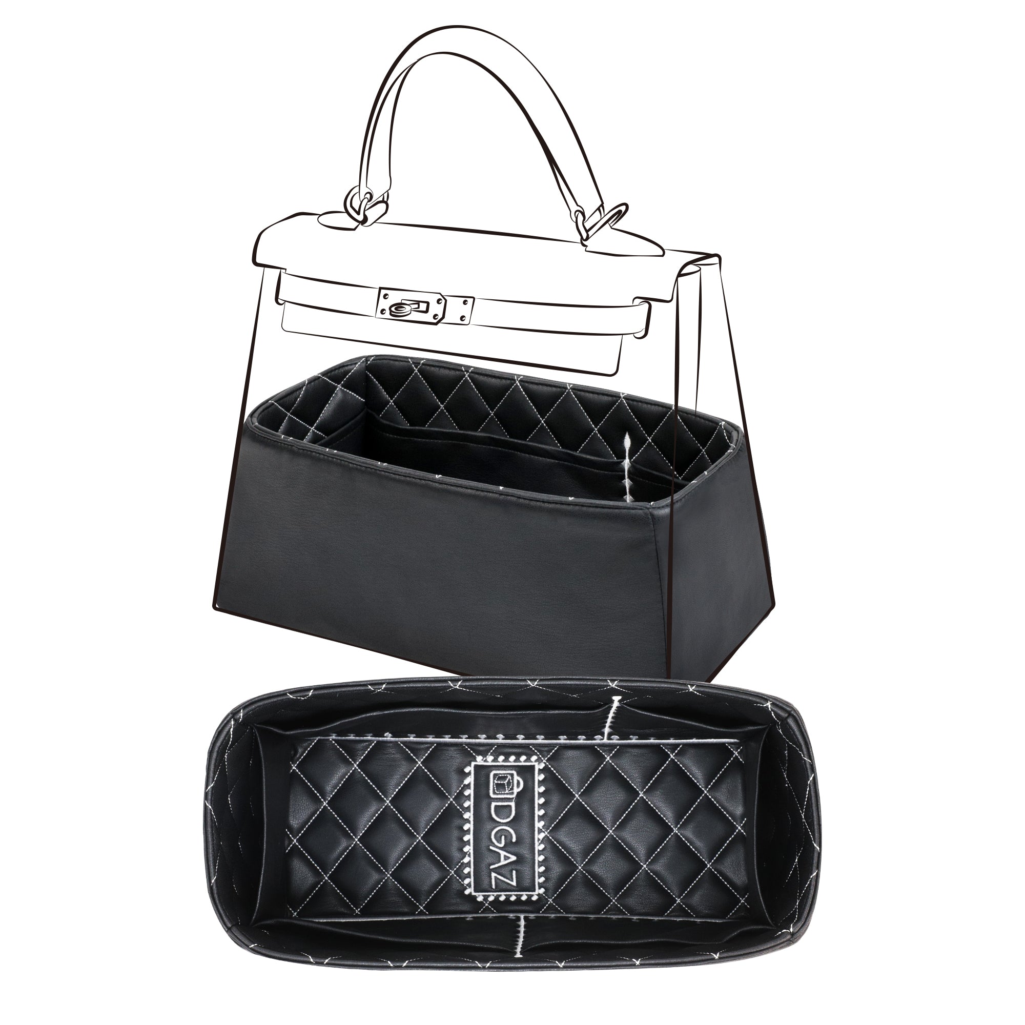 DGAZ Leather Purse Organizer For Kelly Bags,Waterproof and Lightweight,Luxury Handbag Tote in Bag Shapers, Women