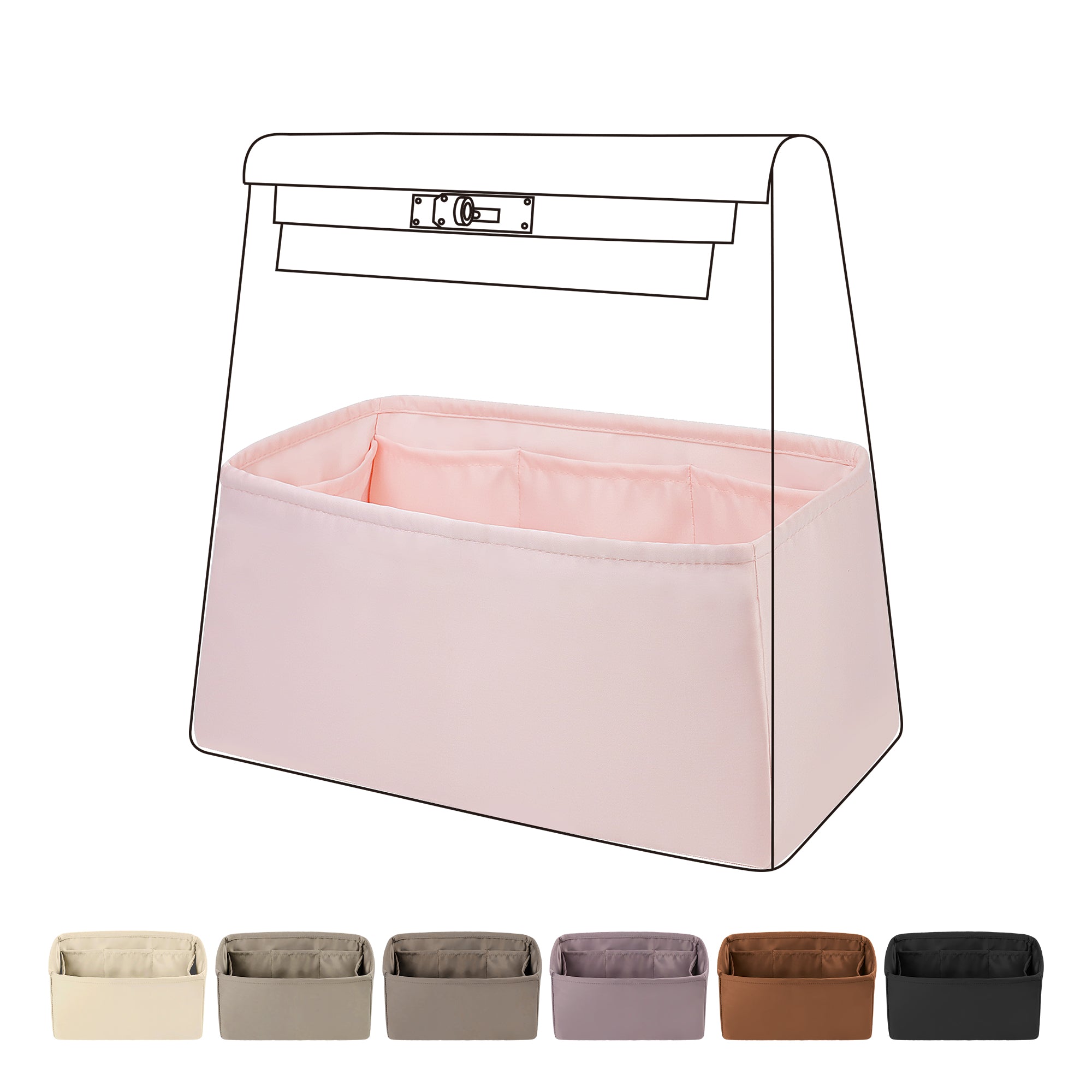 DGAZ Bag Organizer Insert For Hermes Kelly Ado Bags, Silk Purse Organi