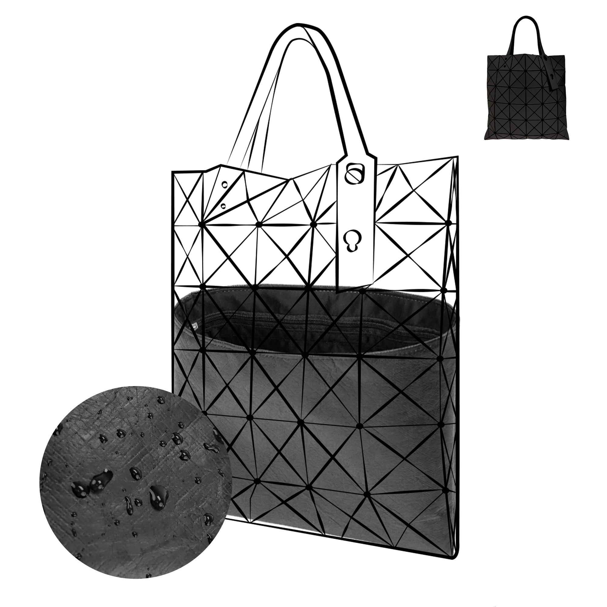 DGAZ Lightweight-Purse Organizer Insert for ISSEY-MIYAKE Lucent Tote Bags,silk and DupontPaper handbag inner for Luxury Bags