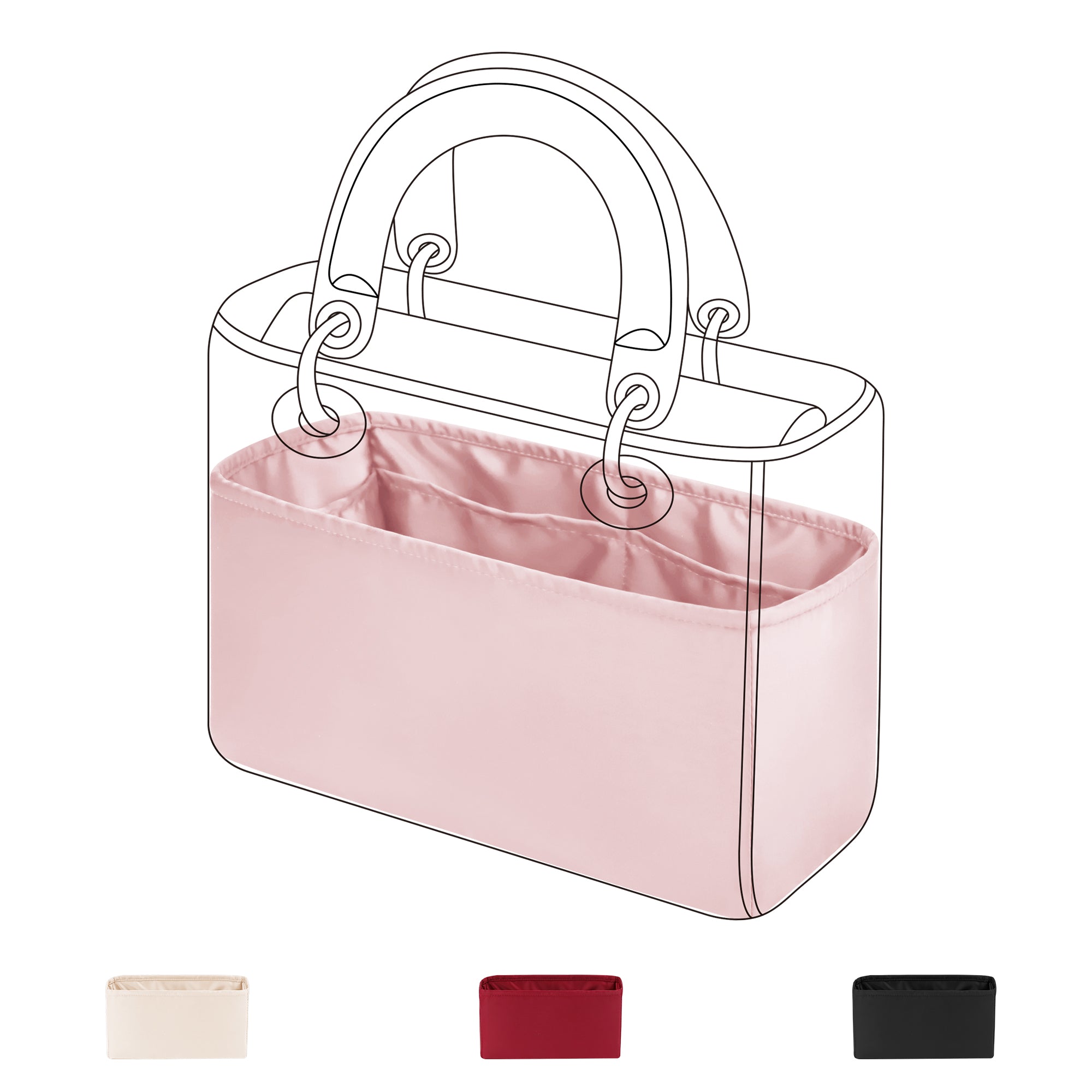 DGAZ Purse Organizer Insert for Chanel 19 Bags，Silk Bag Organizer