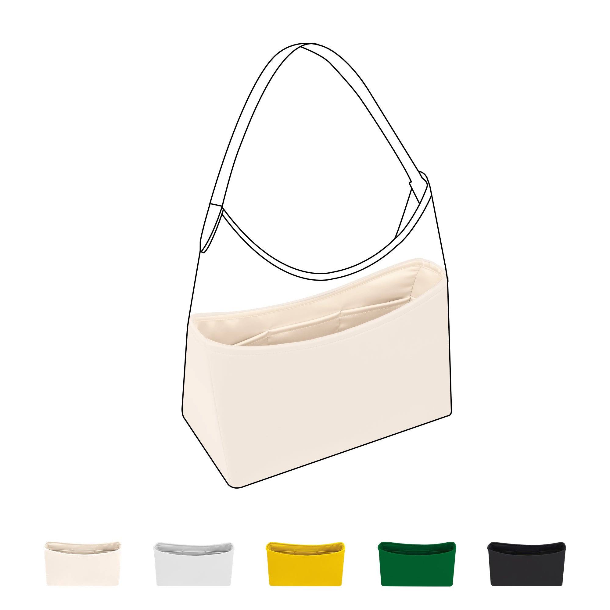 DGAZ Purse Organizer Insert Fits Goyard hobo Bags，Silk Bag Organizer，Luxury Handbag & Tote Shaper