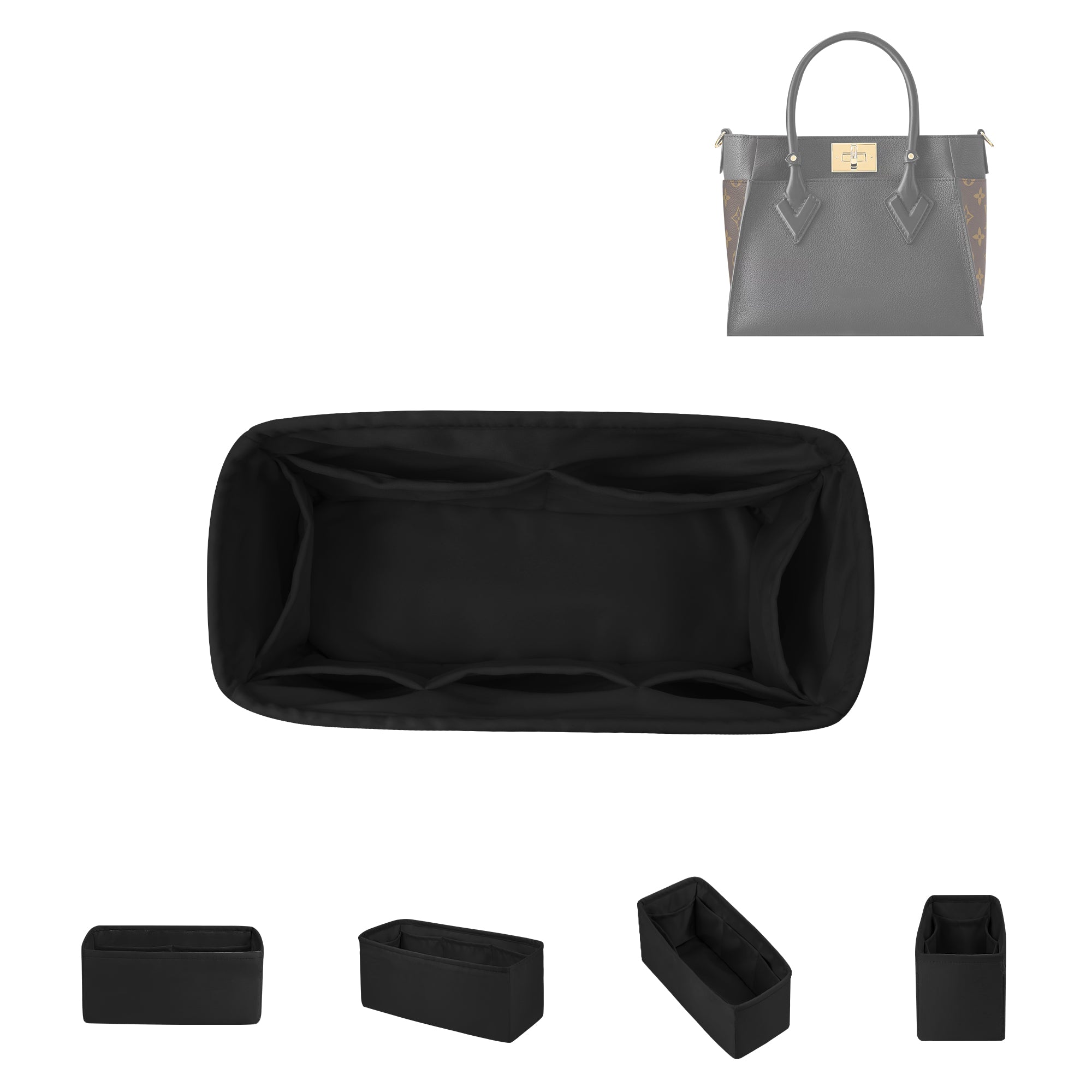 DGAZ Bag Organizer Insert For LV On My Side Bags, Silk Purse Organizer, Luxury Handbag & Tote Organizer