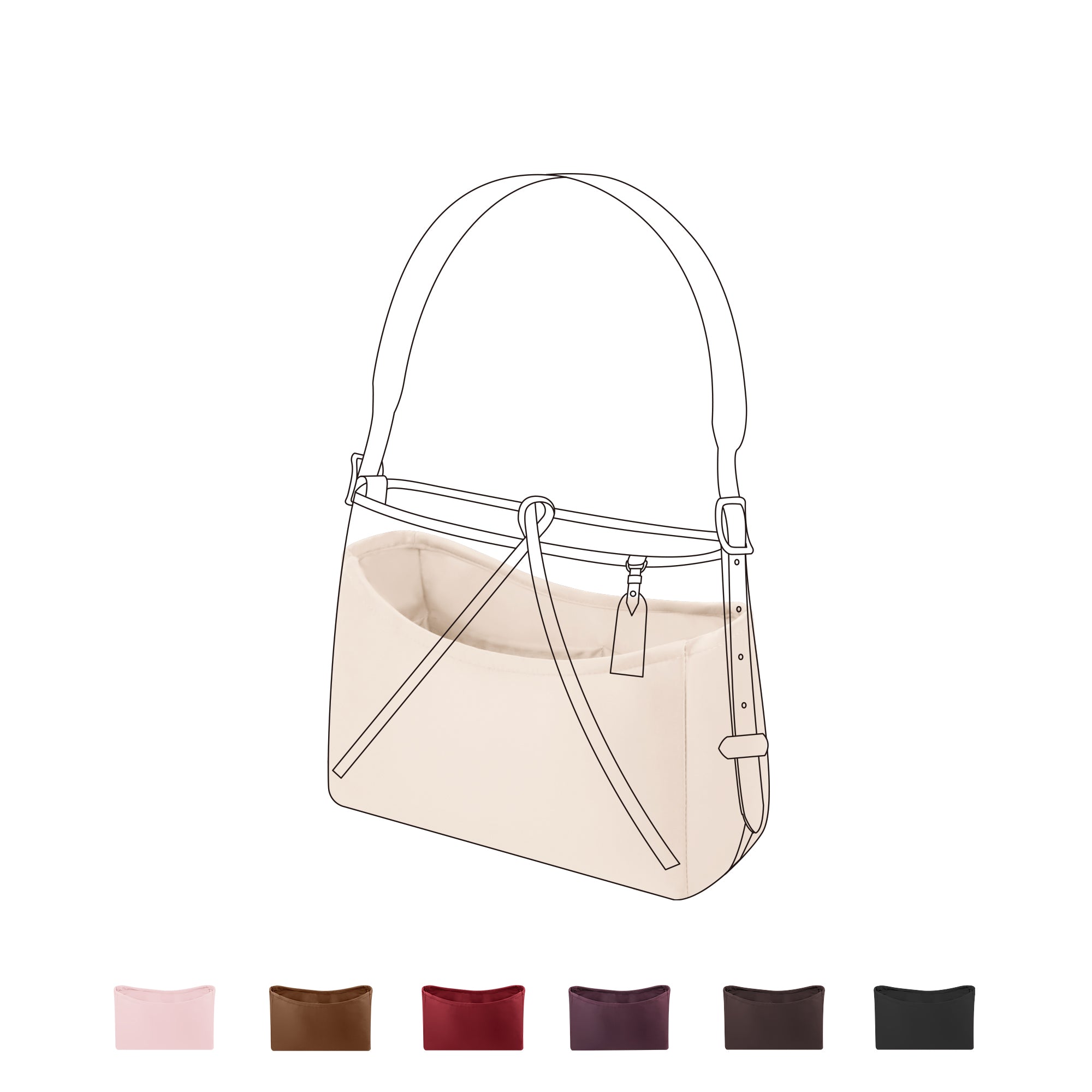 DGAZ Purse Organizer Insert Fits LV Carryall PM/MM Bags，Silk Bag Organizer，Luxury Handbag & Tote Shaper