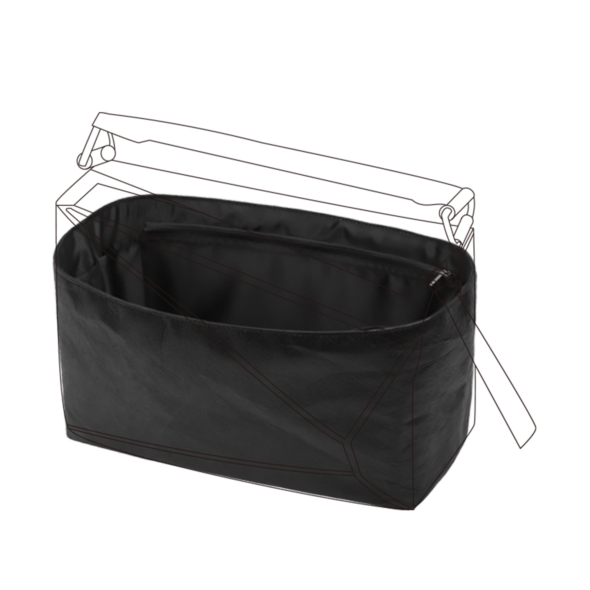 DGAZ Lightweight Purse Organizer Insert for Loewe Puzzle Bag,silk and DupontPaper handbag inner for Luxury Bags