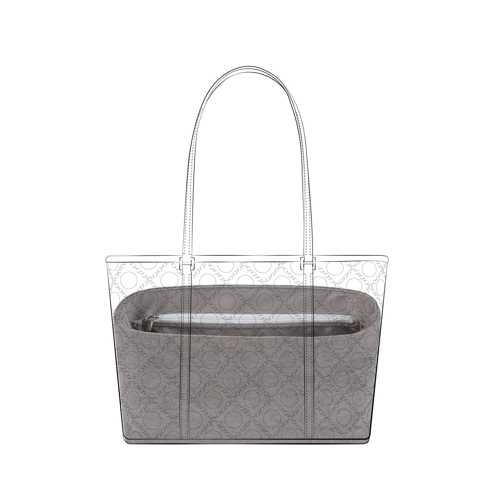 DGAZ Lightweight Purse Organizer Insert for Tory Burch T Monogram Zip Tote Bag,silk and DupontPaper handbag inner for Luxury Bags