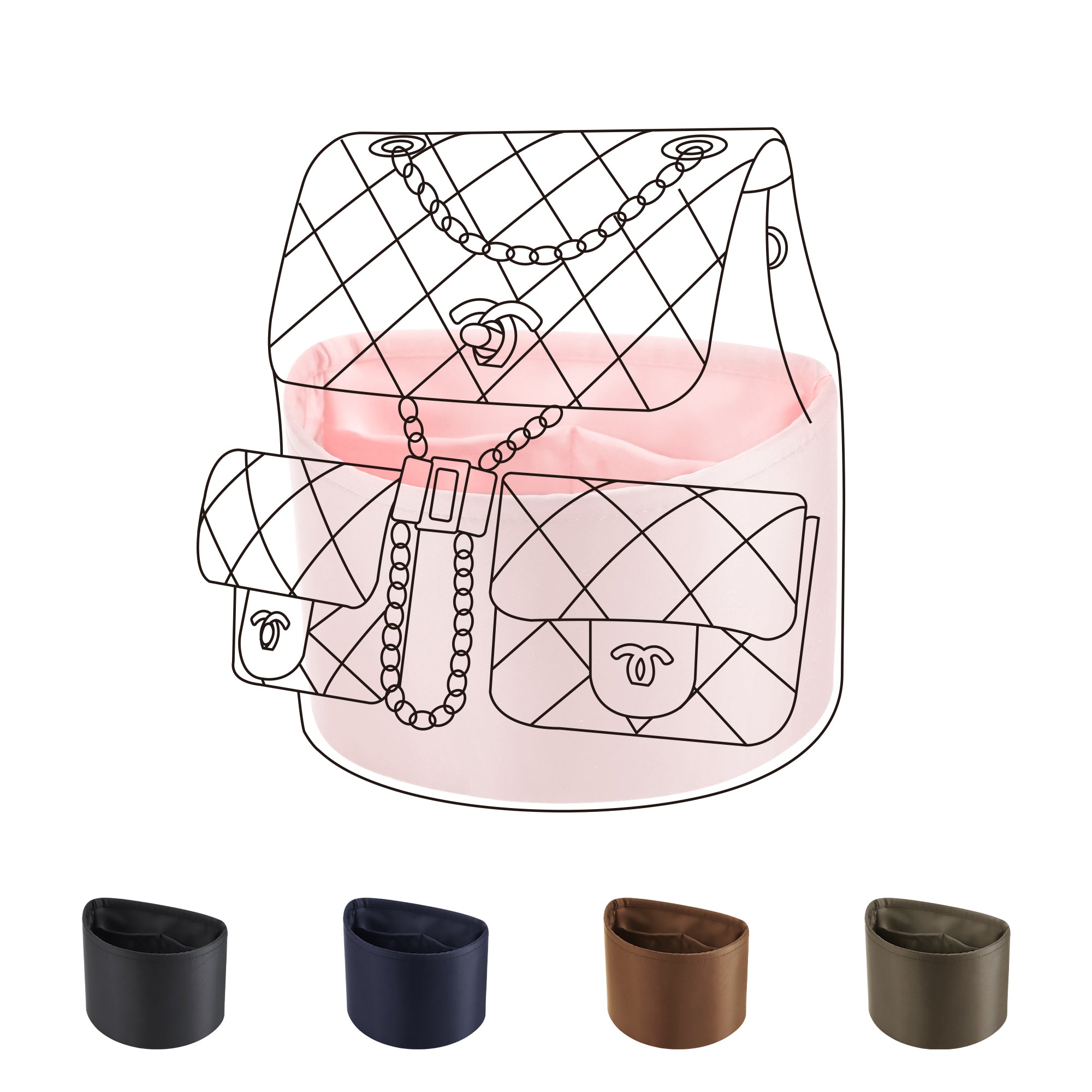 DGAZ Silk Purse Organizer Insert Fits Chanel Duma 23A/23P Bags，Silky Smooth Bag Organizer，Luxury Handbag & Tote Shaper