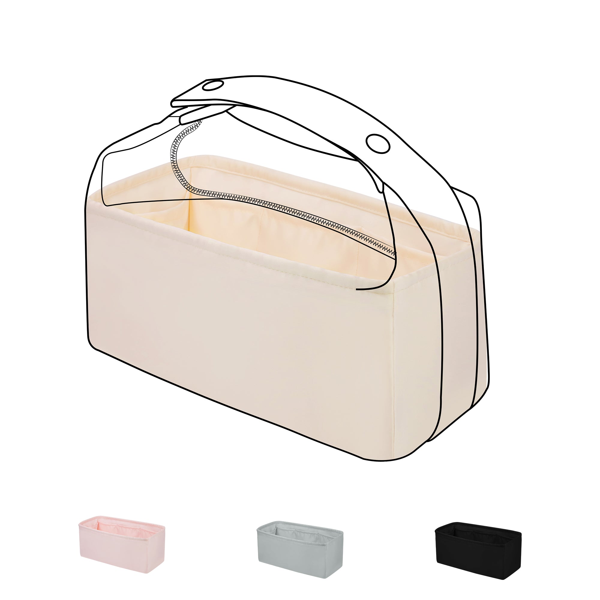 DGAZ Silk Purse Organizer Insert For Hermes Bride A Brac bag，Silky Smooth Bag Organizer，Luxury Handbag & Tote Shaper