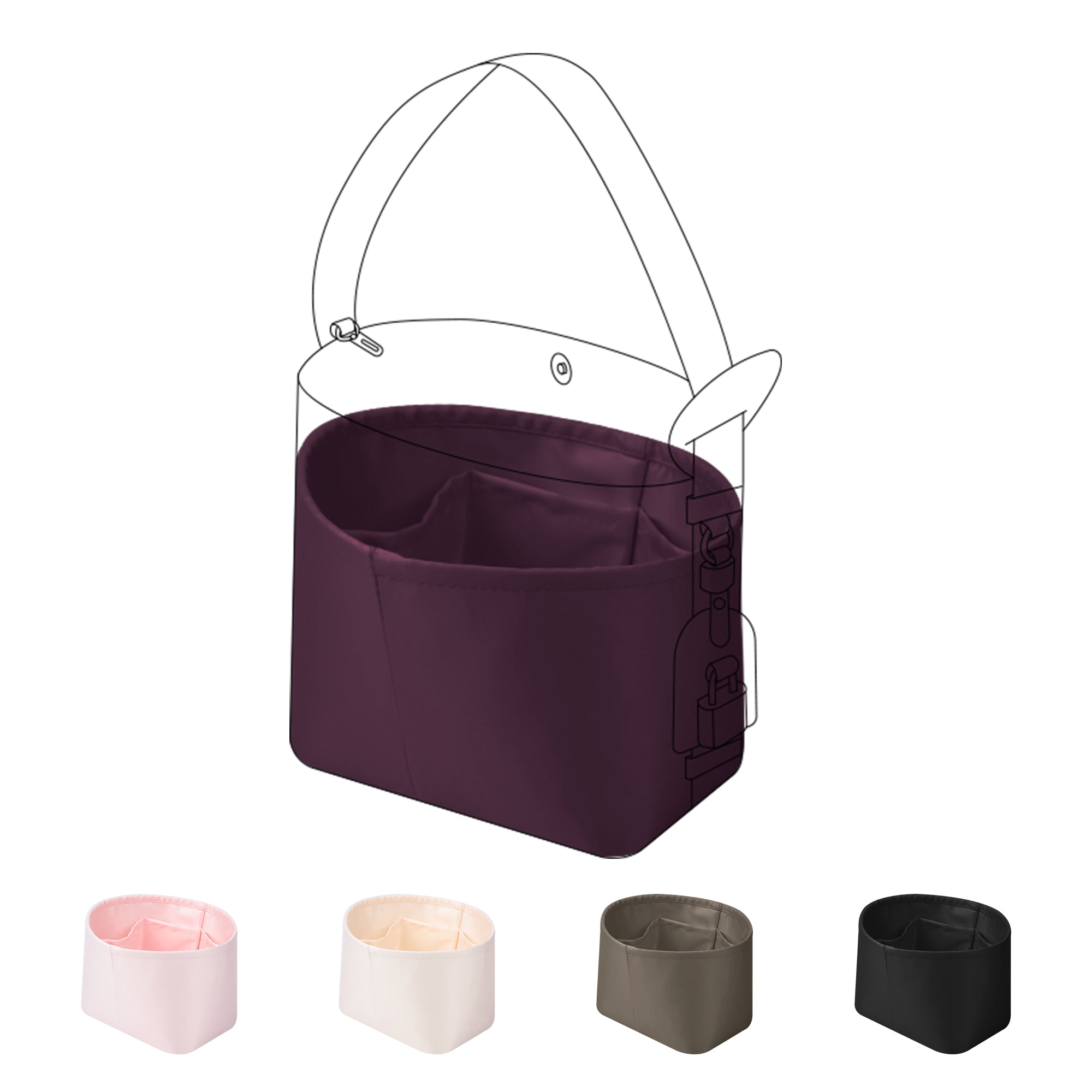 DGAZ Bag Organizer Insert For LV All in Bags, Silk Purse Organizer, Lu