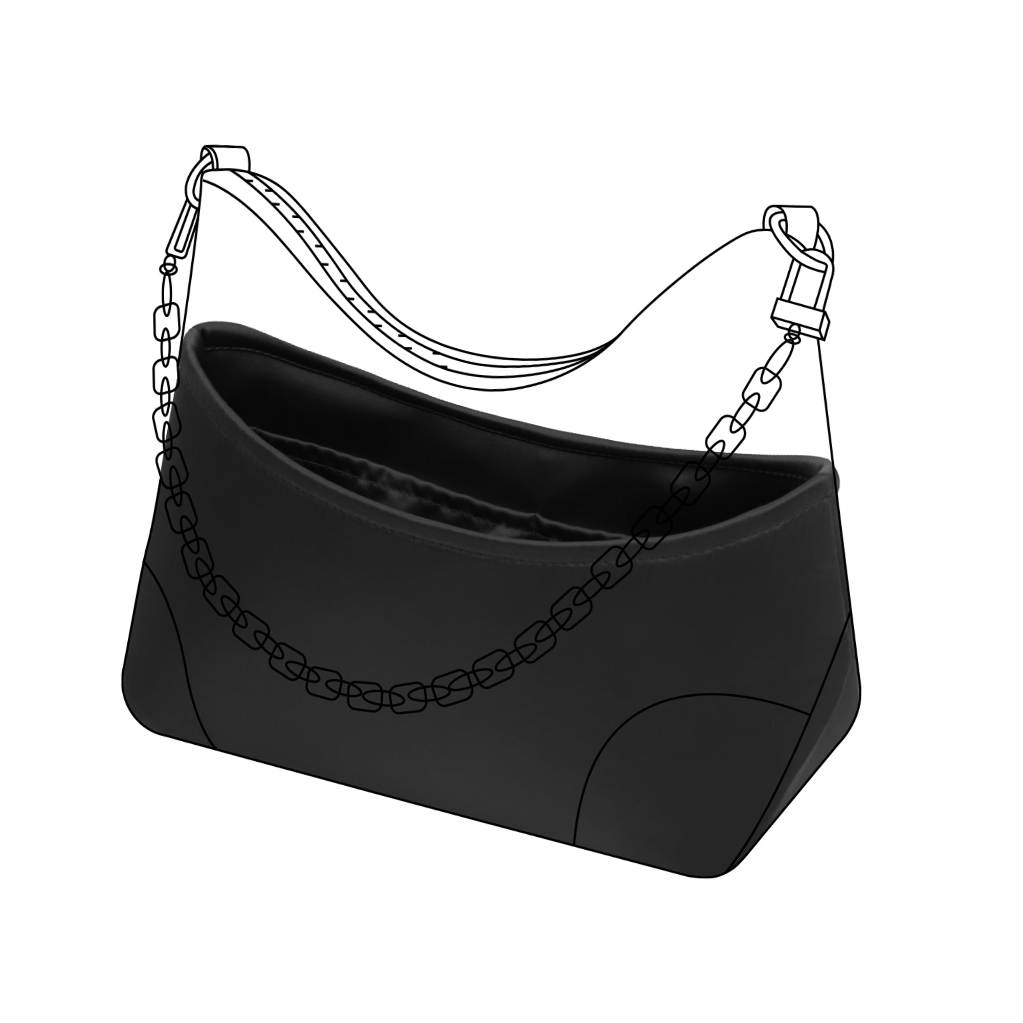 DGAZ Silk Purse Organizer Insert Fits Boulogne Nano/PM，Silky Smooth Bag Organizer，Luxury Handbag & Tote Shaper