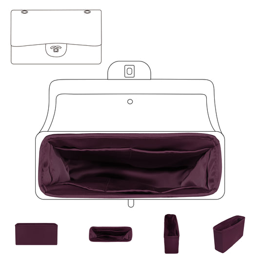 DGAZ Purse Organizer Insert For Chanel CF Bags，Silk Bag Organizer，Luxury  Handbag & Tote Shaper(Pink,Small 23)