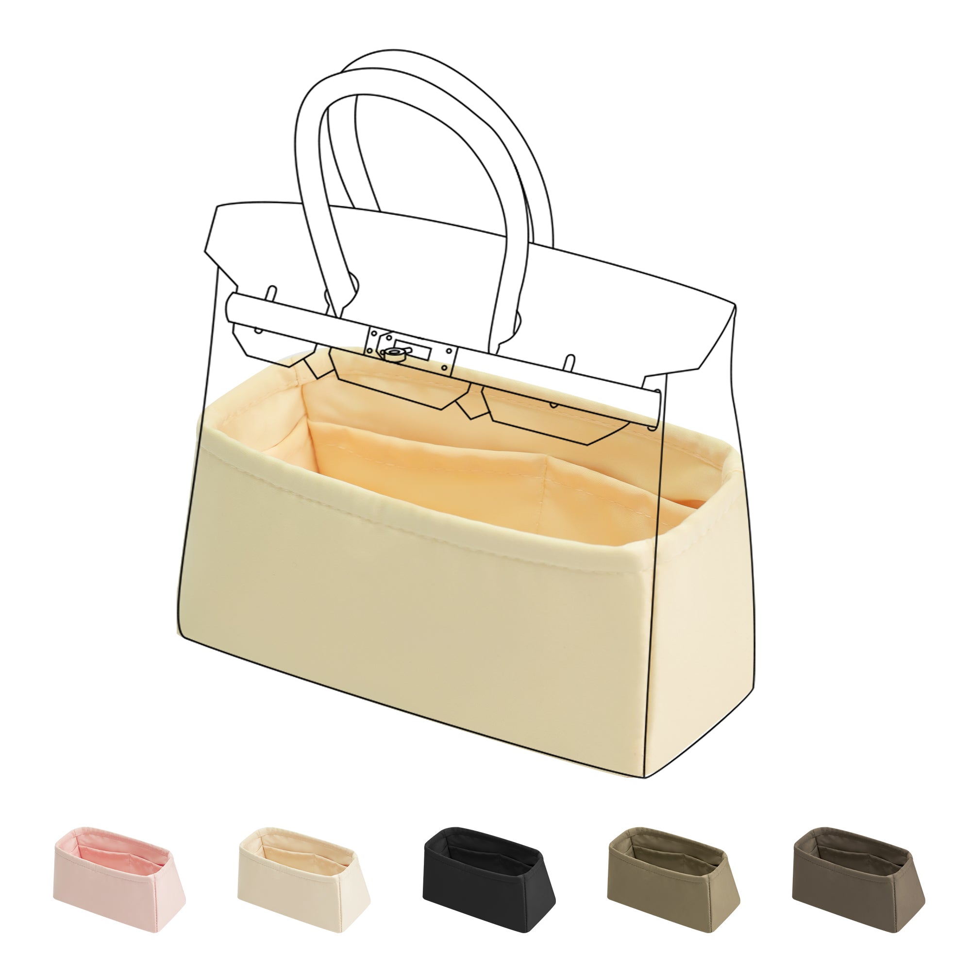 DGAZ Handtasche Tasche Organizer, Seide Innentasche Produktbild-Vorschau 4