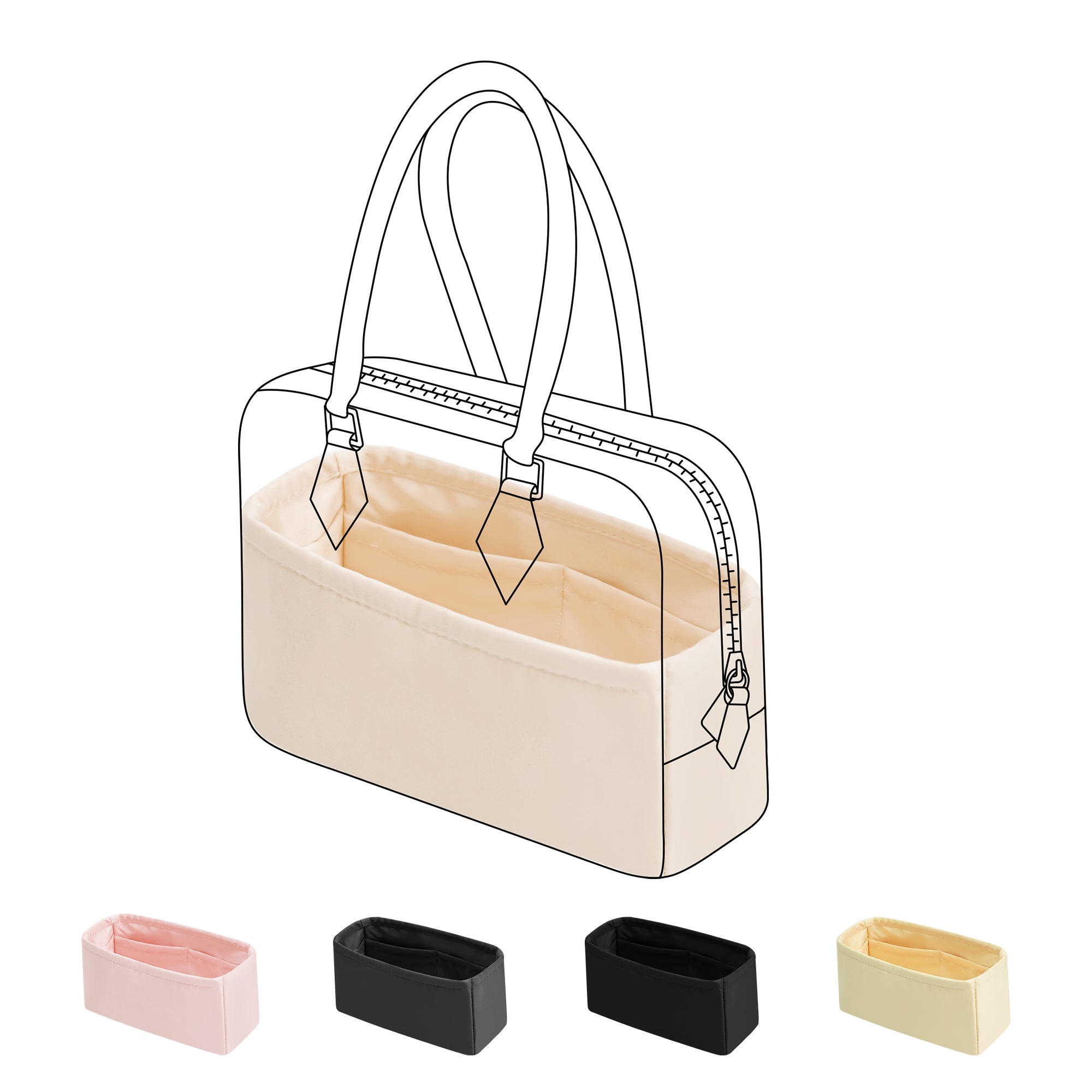 DGAZ Silk Purse Organizer Insert For Hermes Plume bag，Silky Smooth Bag Organizer，Luxury Handbag & Tote Shaper