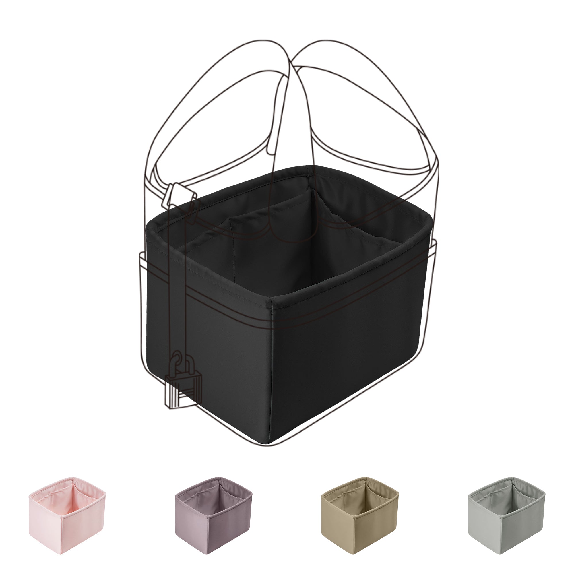 DGAZ Bag Organizer Insert For Hermes Cargo Picotin Bags, Silk Purse Or