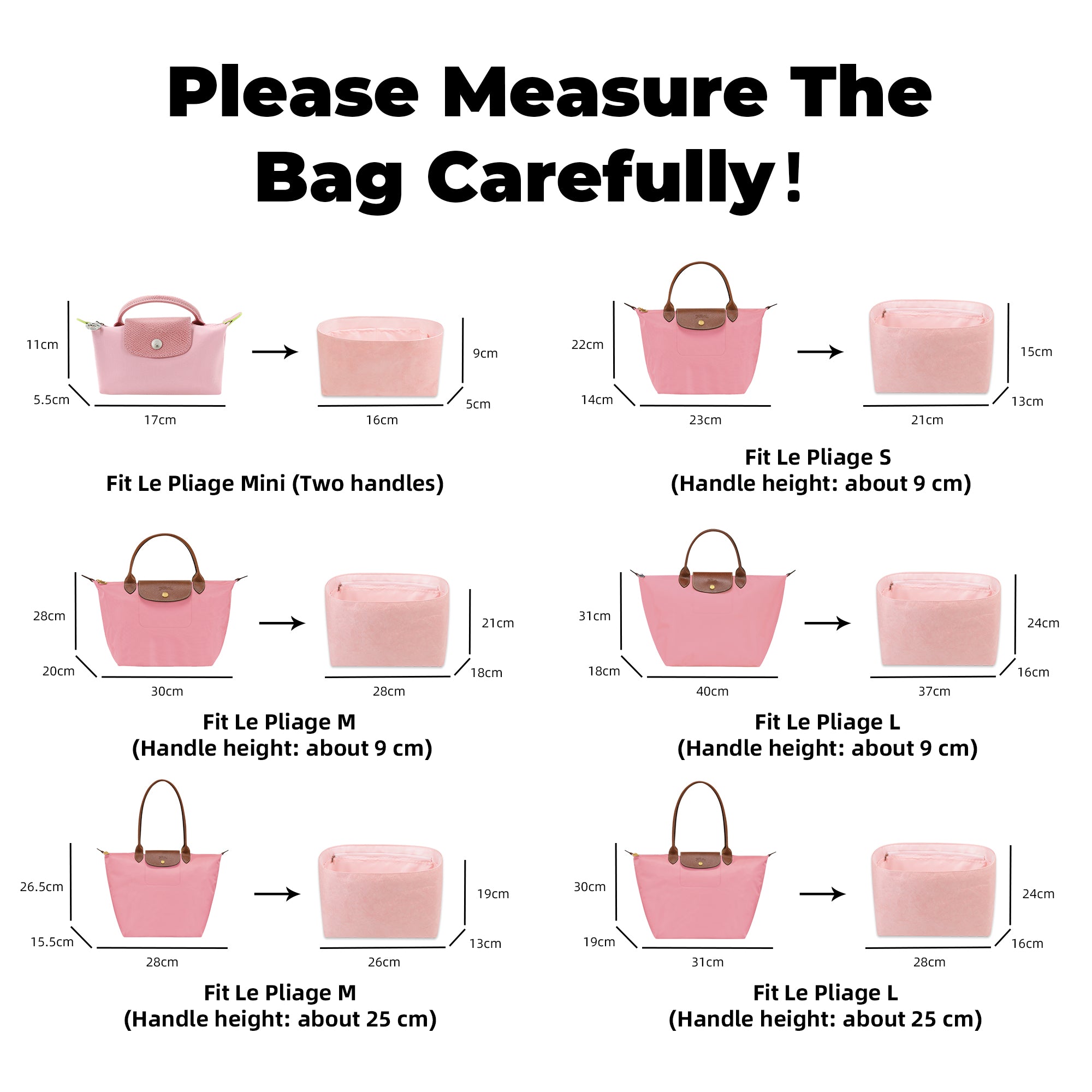 DGAZ Lightweight Purse Organizer Insert for Longchamp-LE PLIAGE Origin