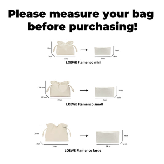 DGAZ Lightweight Purse Organizer Insert for LOEWE-Flamenco Bags,silk and DupontPaper handbag inner for Luxury Bags