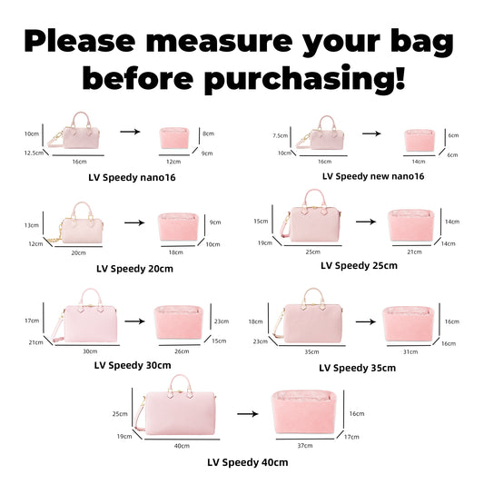 DGAZ Lightweight-Purse Organizer Insert for LV-Speedy Bag,silk and DupontPaper handbag inner for Luxury Bags