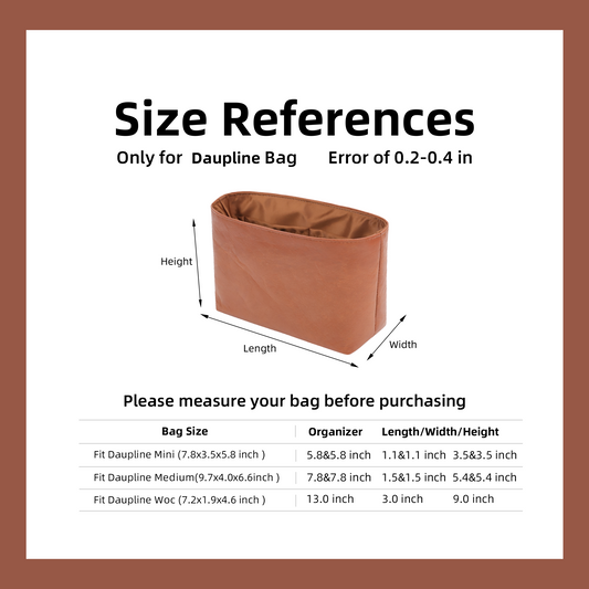 DGAZ Lightweight Purse Organizer Insert for Dauphine Bags,silk and DupontPaper handbag inner for Luxury Bag