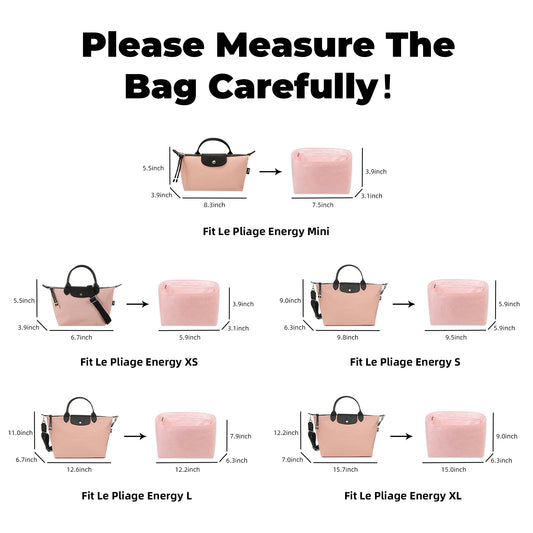 DGAZ Lightweight Purse Organizer Insert for Longchamp-Le Pliage Energy Series Bag,silk and DupontPaper handbag inner for Luxury Bag