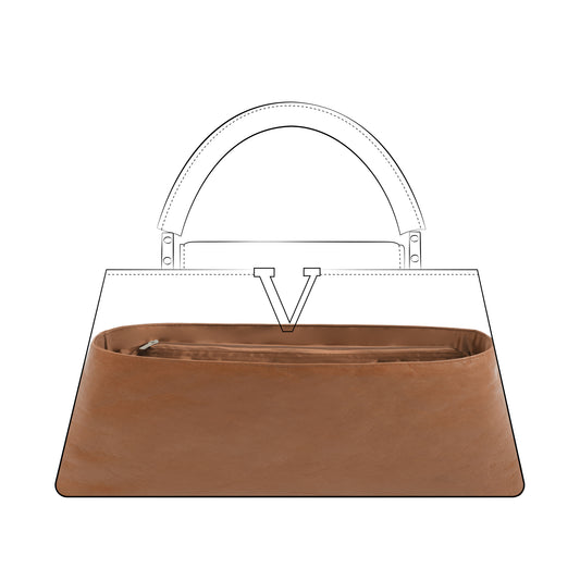 DGAZ Lightweight Purse Organizer Insert for LV Capucines Bags,silk and DupontPaper handbag inner for Luxury Bag