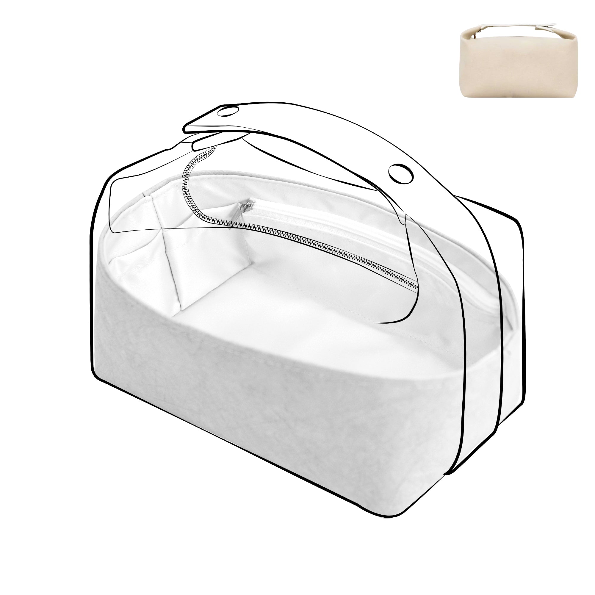DGAZ Lightweight Purse Organizer Insert for Hermes-Bride A Brac Bags,silk and DupontPaper handbag inner for Luxury Bag