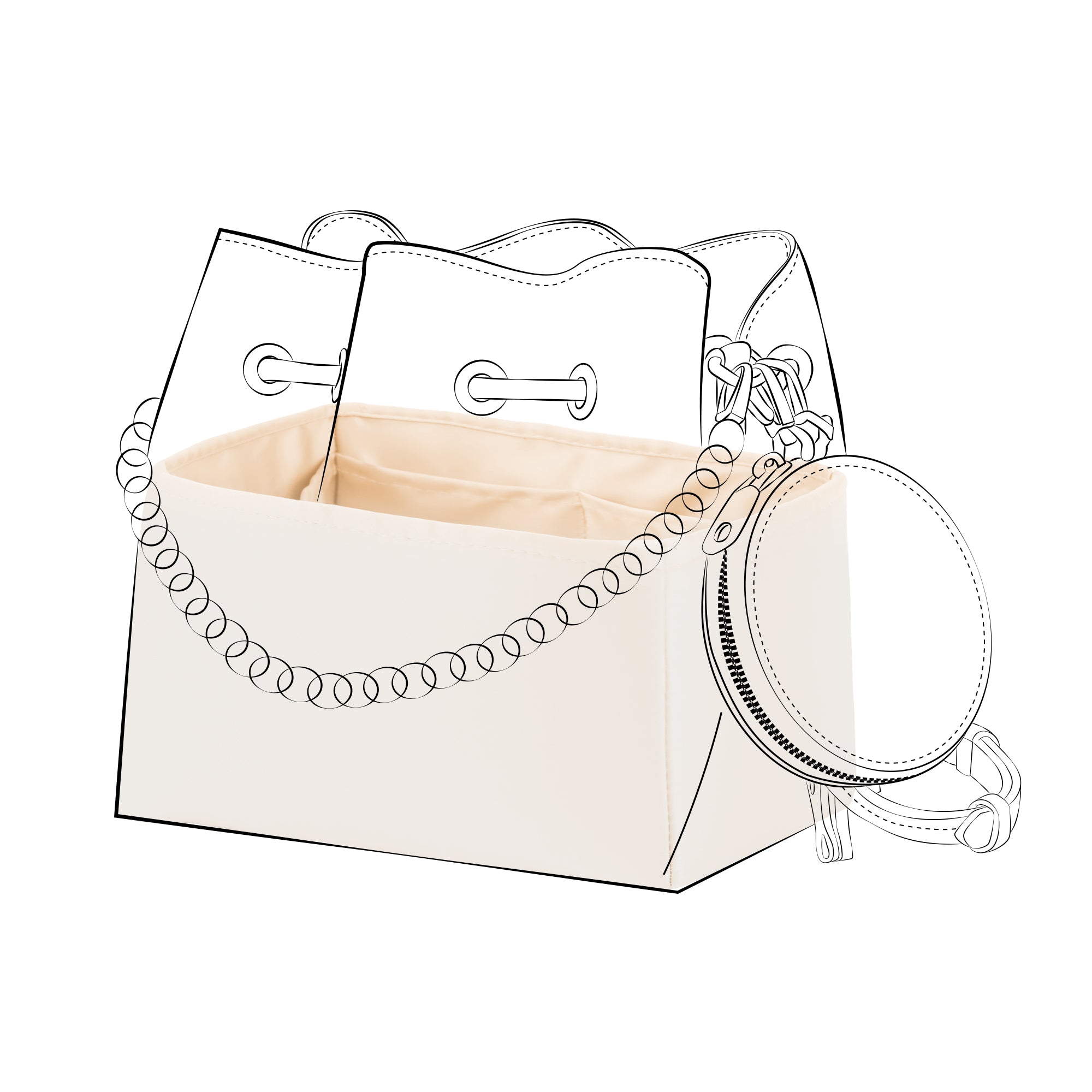 DGAZ Bag Organizer Insert For LV Bella Bags, Silk Purse Organizer, Luxury Handbag & Tote Organizer