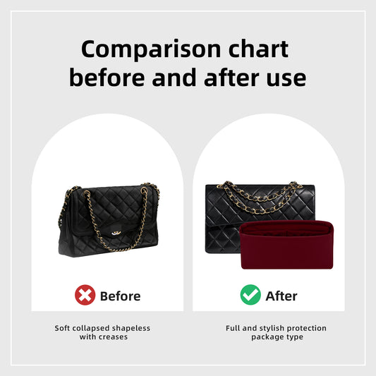 DGAZ Purse Organizer Insert for Chanel CF Bags，Silk Bag Organizer，Luxury Handbag & Tote Shaper