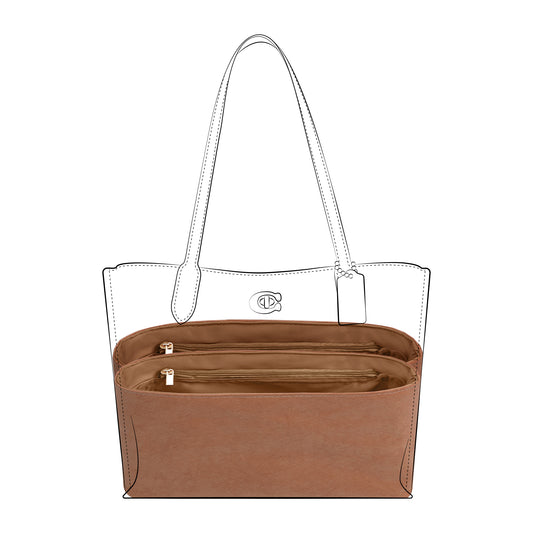 DGAZ Lightweight Purse Organizer Insert for Coach Willow Tote Bag,silk and DupontPaper handbag inner for Luxury Bag