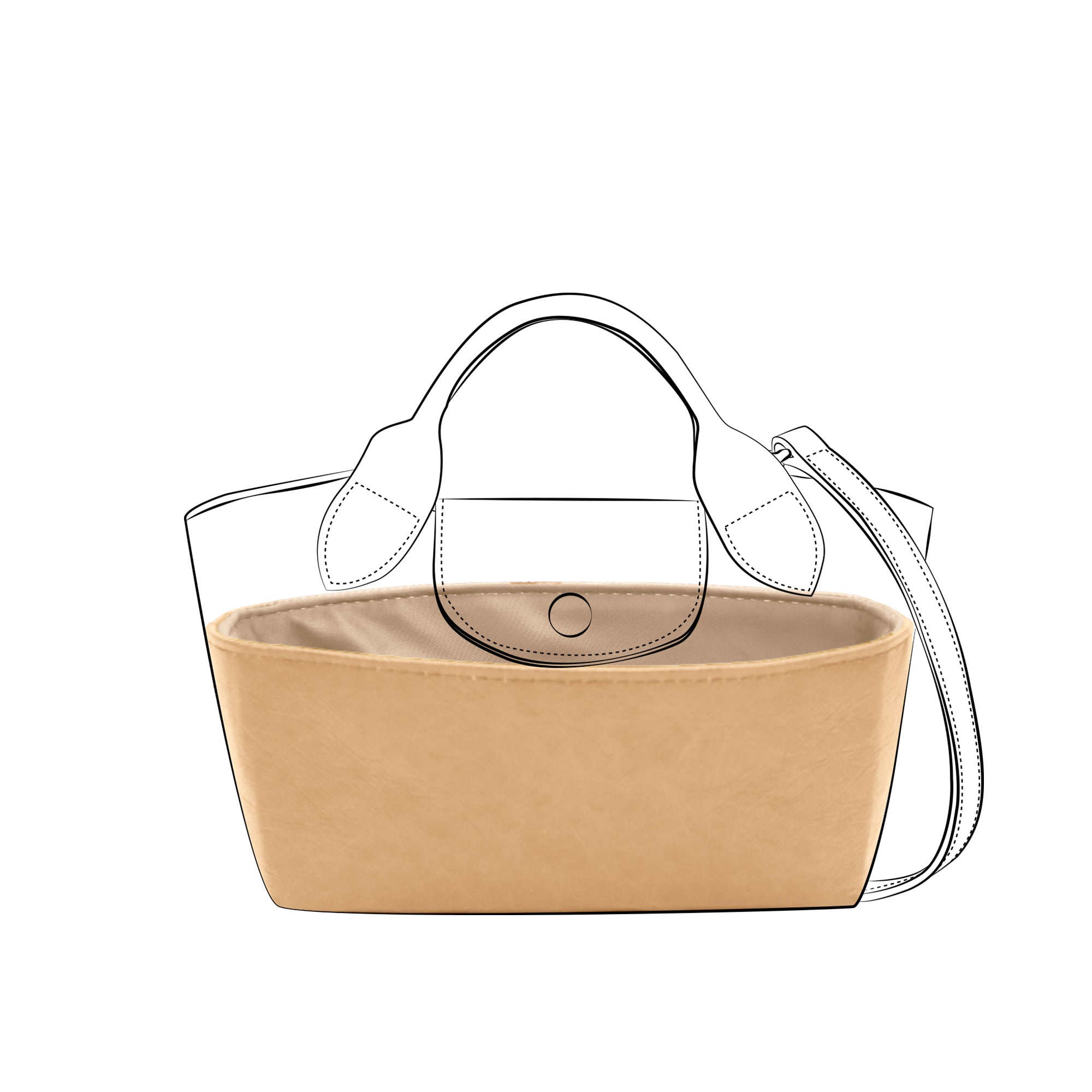 DGAZ Lightweight Purse Organizer Insert for Longchamp Epure XS Bags,silk and DupontPaper handbag inner for Luxury Bag