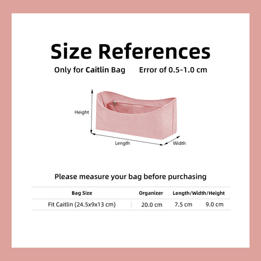 DGAZ Lightweight Purse Organizer Insert for Coach Caitlin Bag,silk and DupontPaper handbag inner for Luxury Bag