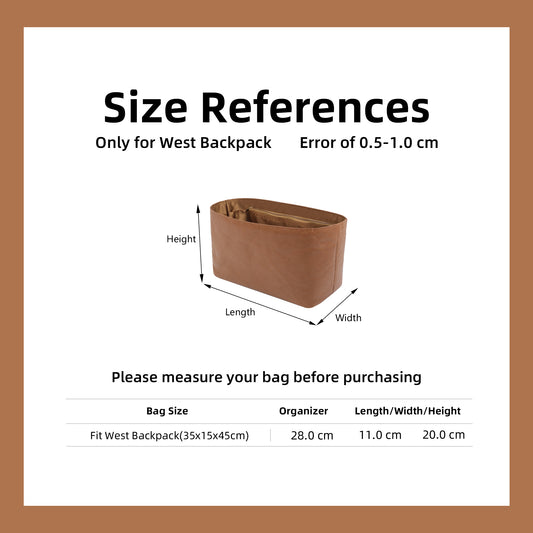 DGAZ Lightweight Purse Organizer Insert for Coach West Backpack Bag,silk and DupontPaper handbag inner for Luxury Bag
