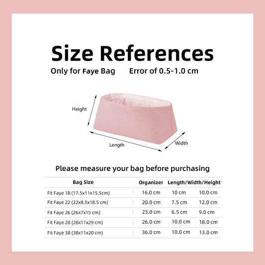 DGAZ Lightweight Purse Organizer Insert for Coach Faye Bags,silk and DupontPaper handbag inner for Luxury Bag
