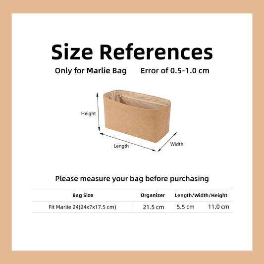 DGAZ Lightweight Purse Organizer Insert for Coach Marlie Bag,silk and DupontPaper handbag inner for Luxury Bag