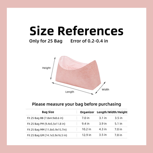 DGAZ Lightweight Purse Organizer Insert for Chanel 25 Handbags,silk and DupontPaper handbag inner for Luxury Bag