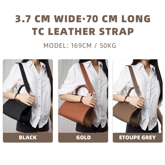 DGAZ TC leather shoulder strap for Hermes Kelly, handmade, replaceable crossbody bags strap