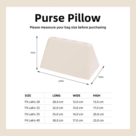 DGAZ Purse Pillow Shaper Insert for Hermes Lakis Bags, Silky Pillow Shaper for Luxury Handbags