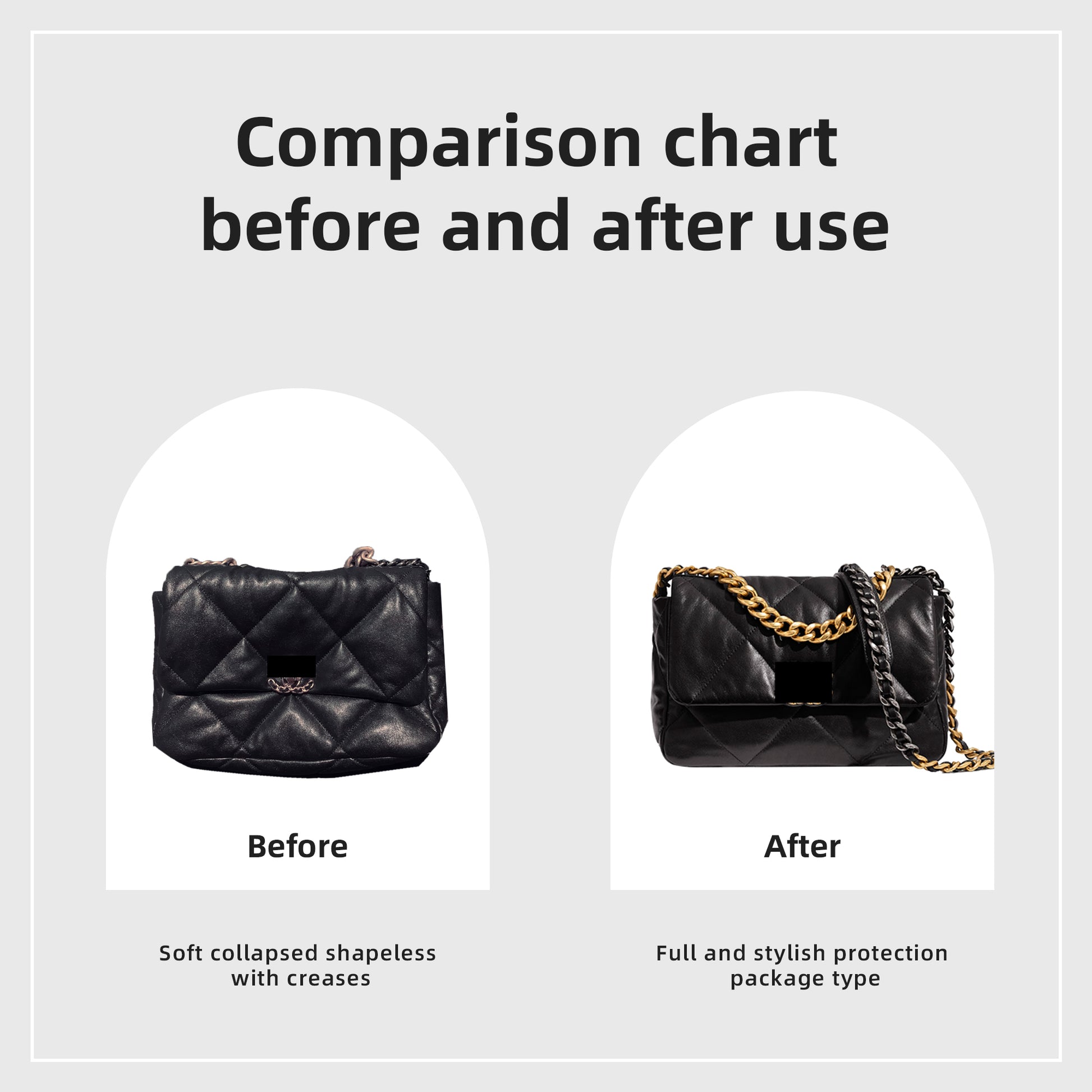 DGAZ Purse Organizer Insert for Chanel 19 Bags，Silk Bag Organizer，Luxury  Handbag & Tote Shaper