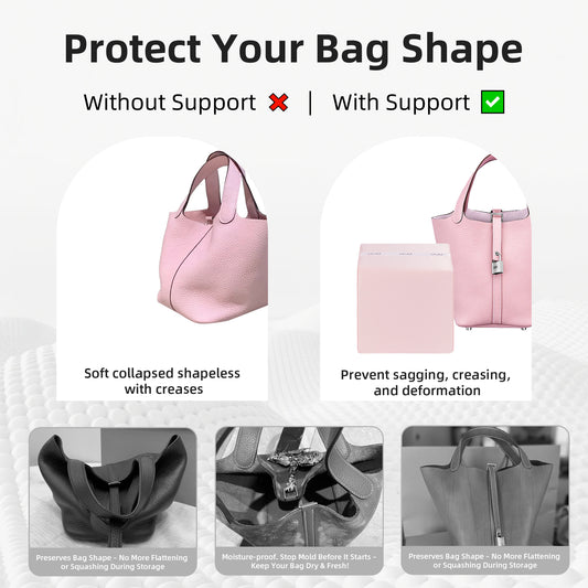 DGAZ Purse Pillow Shaper Insert For picotin Bags,Luxury Handbag Tote Shapers, Memory Foam