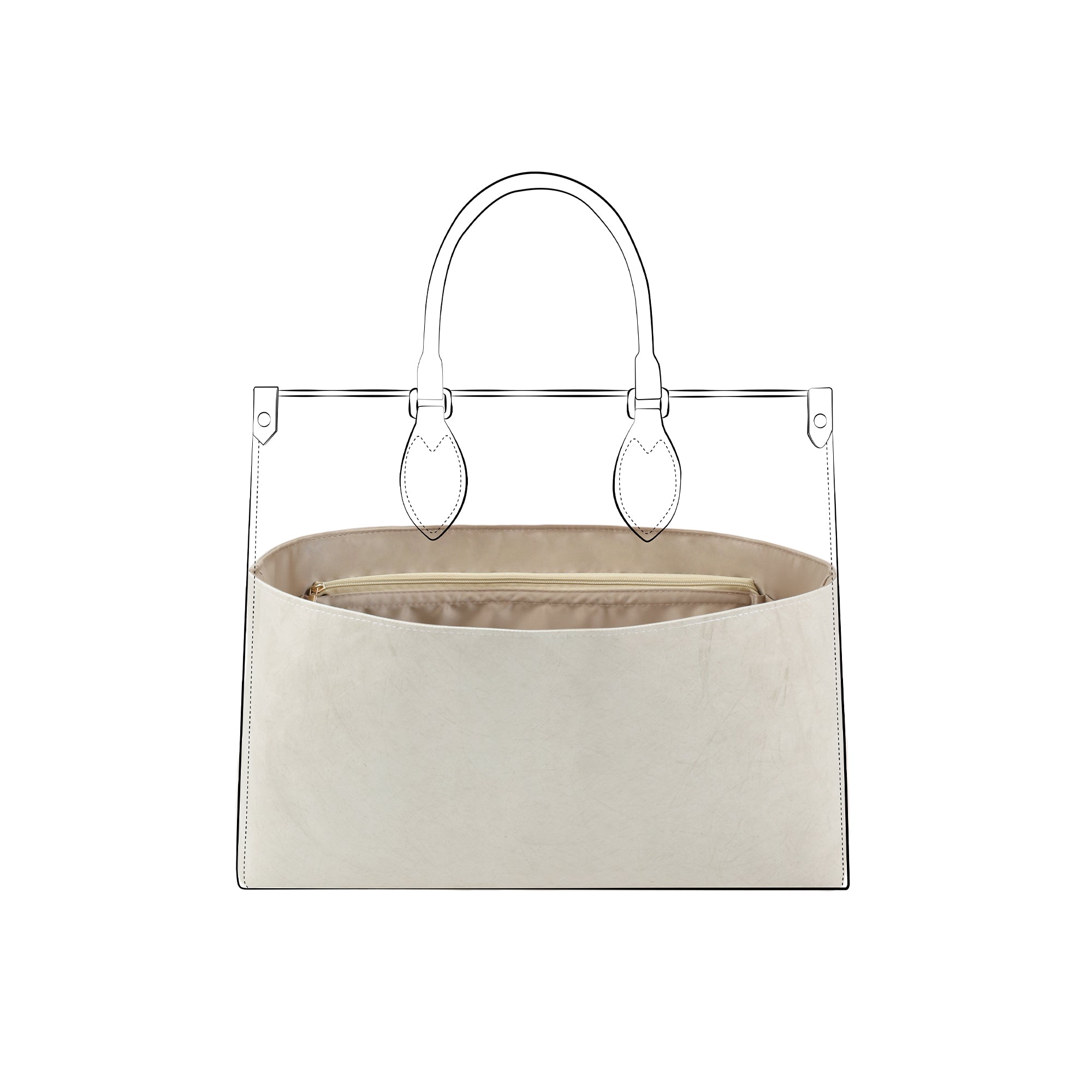DGAZ Lightweight Purse Organizer Insert for LV-Onthego Bags,silk and DupontPaper handbag inner for Luxury Bag