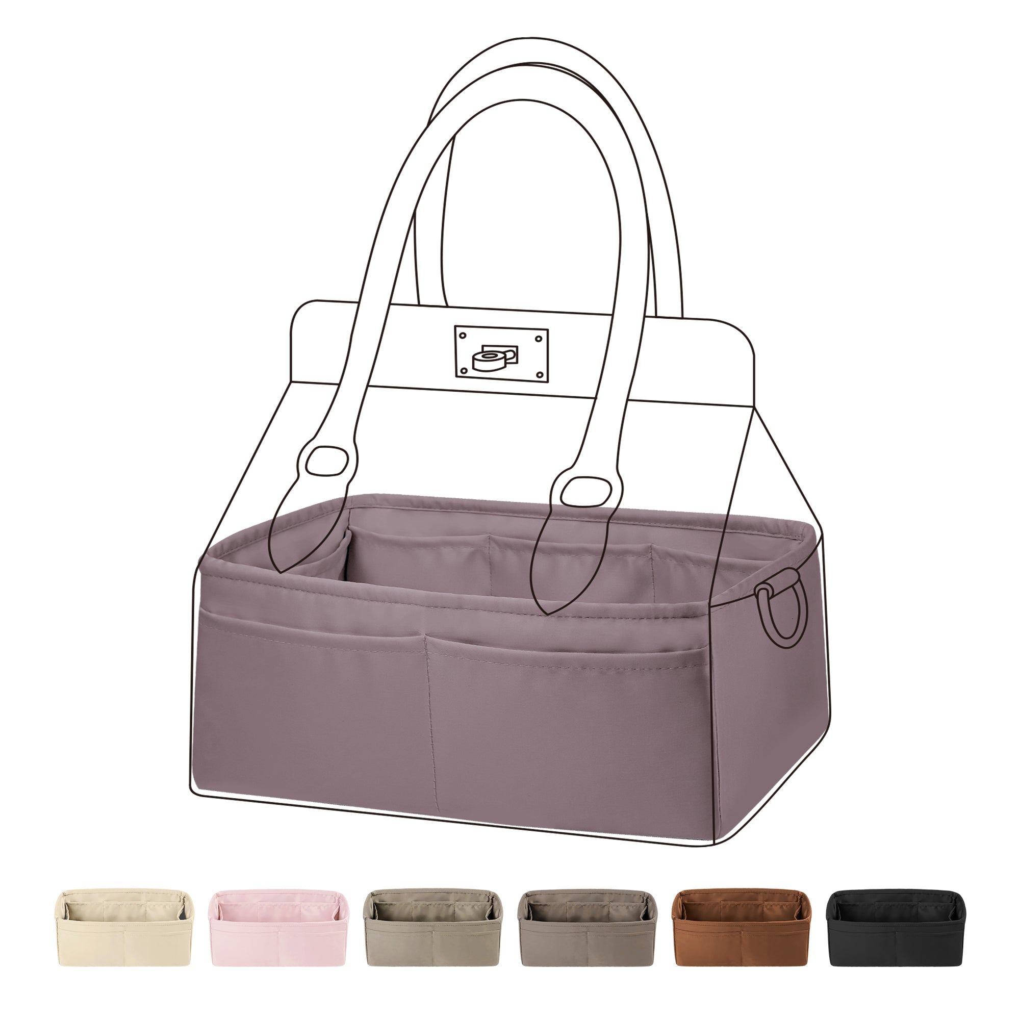 DGAZ Bag Organizer Insert For Hermes Toolbox 20/26 Bags, Silk Purse Or