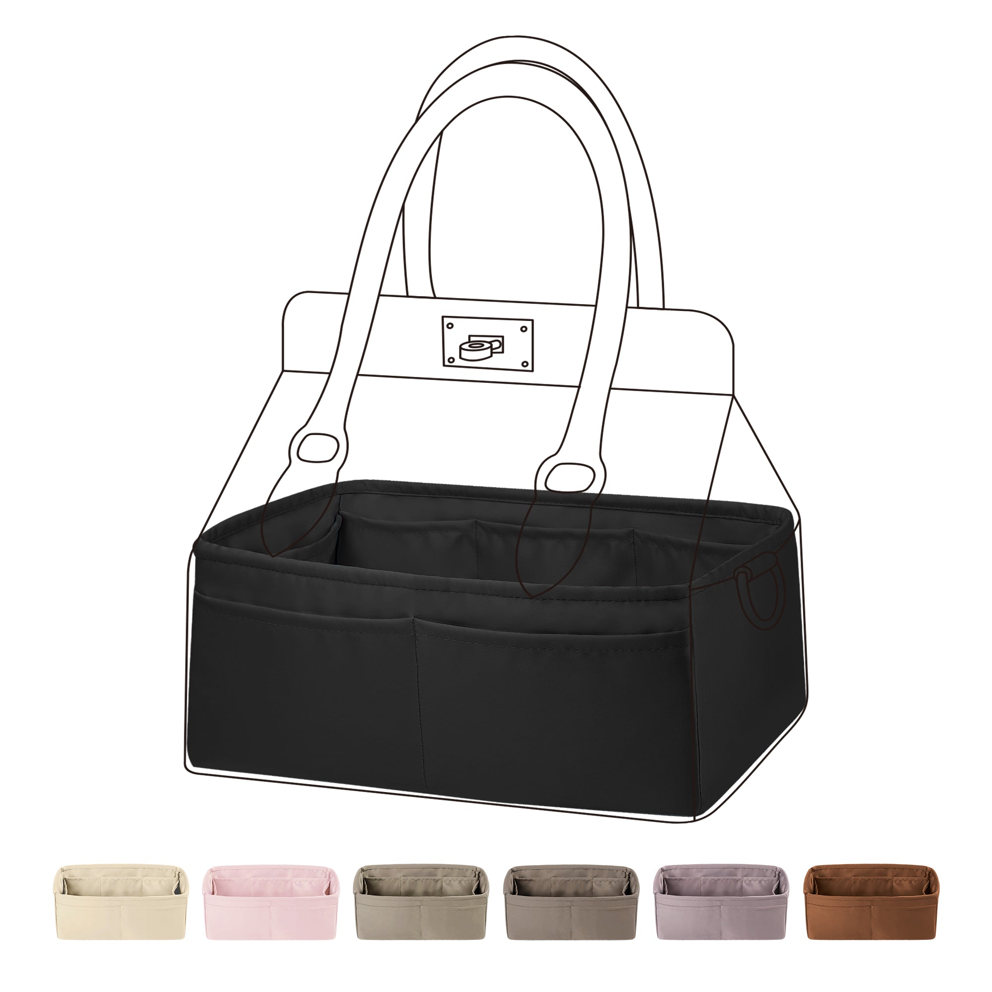 DGAZ Bag Organizer Insert For Hermes Toolbox 20/26 Bags, Silk Purse Or